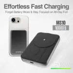 BATERÍA EXTERNA MAGNÉTICA MS10 DE 1000MAH DE ALUMINIO ARGPB1162